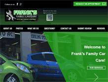Tablet Screenshot of franksfamilycarcare.com